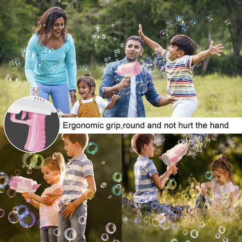 🔥Hot Sale👉 80-Hole Bubble Gun Angel Wing Style With Colorful Led Lights
