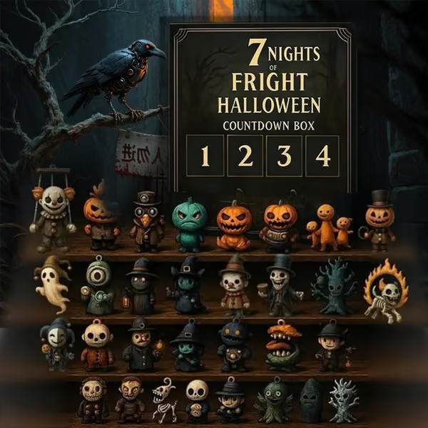 👻31 Nights of Fright Halloween Countdown Box – Spooky Figurines & Surprises Every Night! 🕷️🕸️