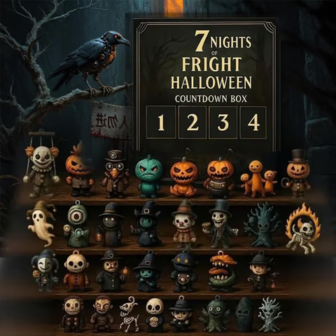 👻31 Nights of Fright Halloween Countdown Box – Spooky Figurines & Surprises Every Night! 🕷️🕸️