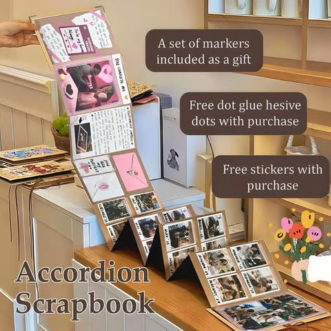 🔥Last Day 50% OFF-✨The Memory Keeper: 99+ Inch Accordion Scrapbook Album📚