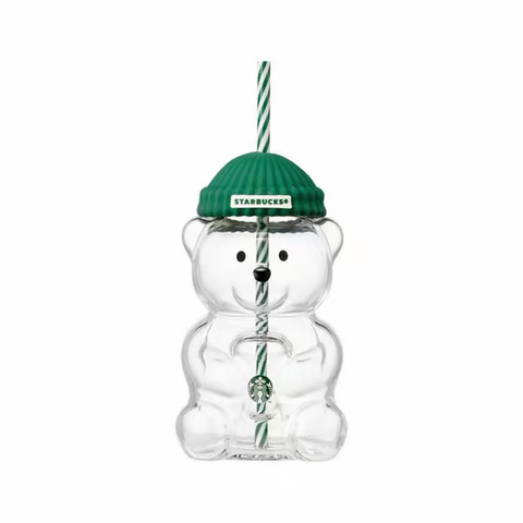 🔥Hot Sale 49% off🌟Bearista Glass Straw Cup 🐻✨