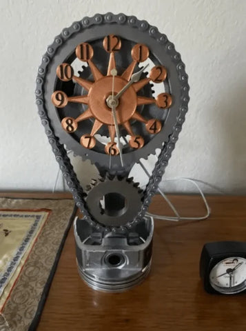 🎄CHRISTMAS BIG SALE - SMALL BLOCK TIMING CHAIN CLOCK, MOTORIZED, ROTATING