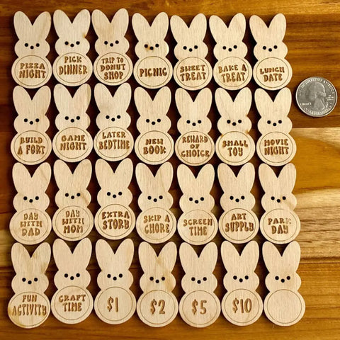 Easter Kids Reward Bunny Tokens