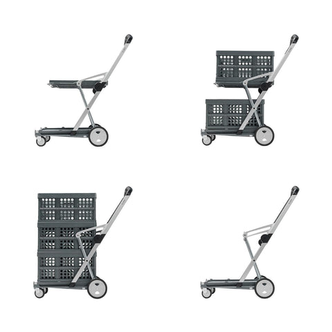 Folding Shopping Cart with 2 Folding Boxes